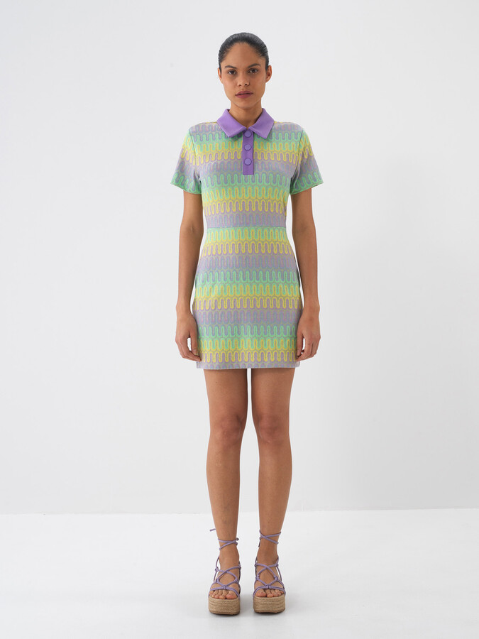 Lila Doğal Dökümlü Regular Fit Elbise