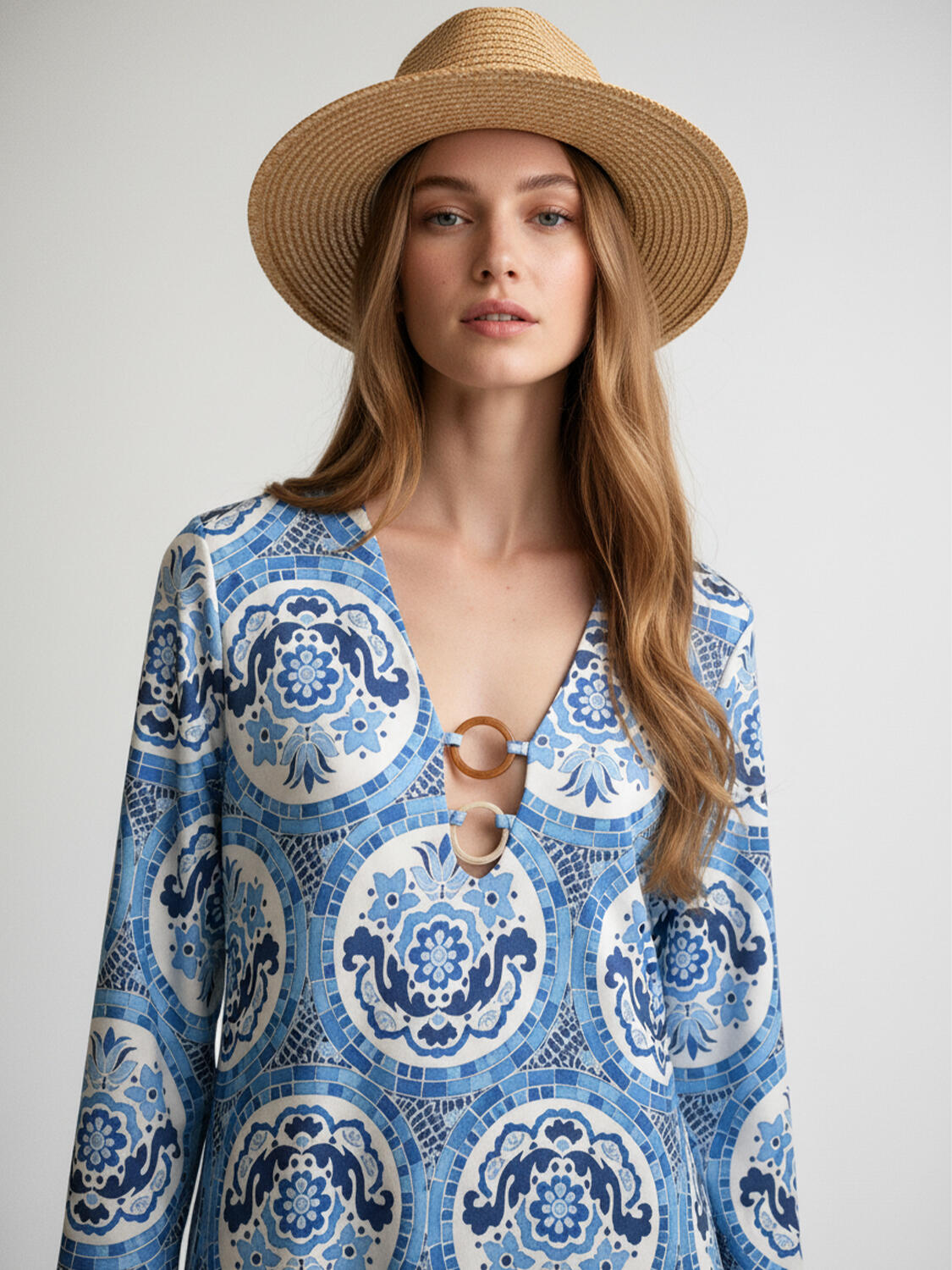 Mavi Formunu Koruyan Oversize Elbise - 2