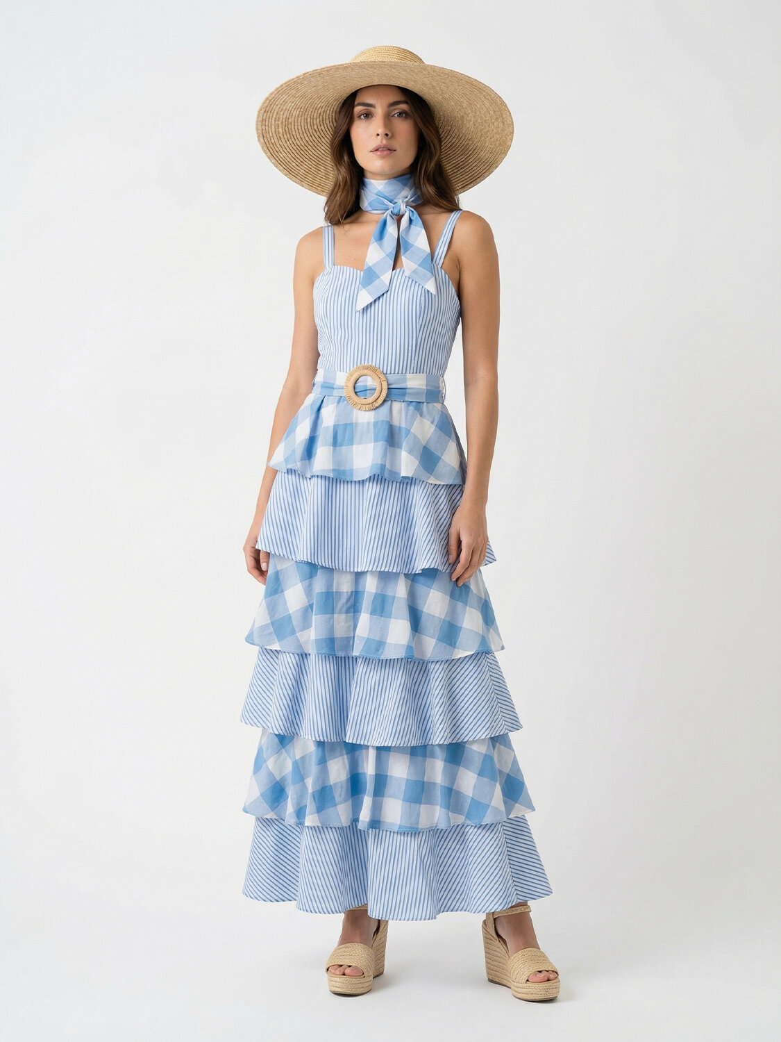 Mavi Pamuk Dokulu Regular Fit Elbise