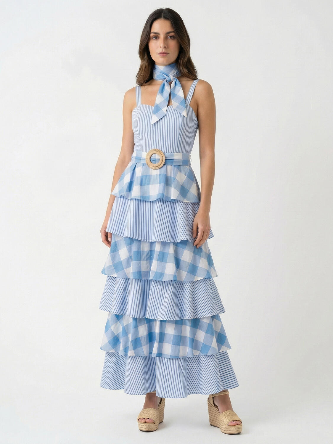 Mavi Pamuk Dokulu Regular Fit Elbise - 2