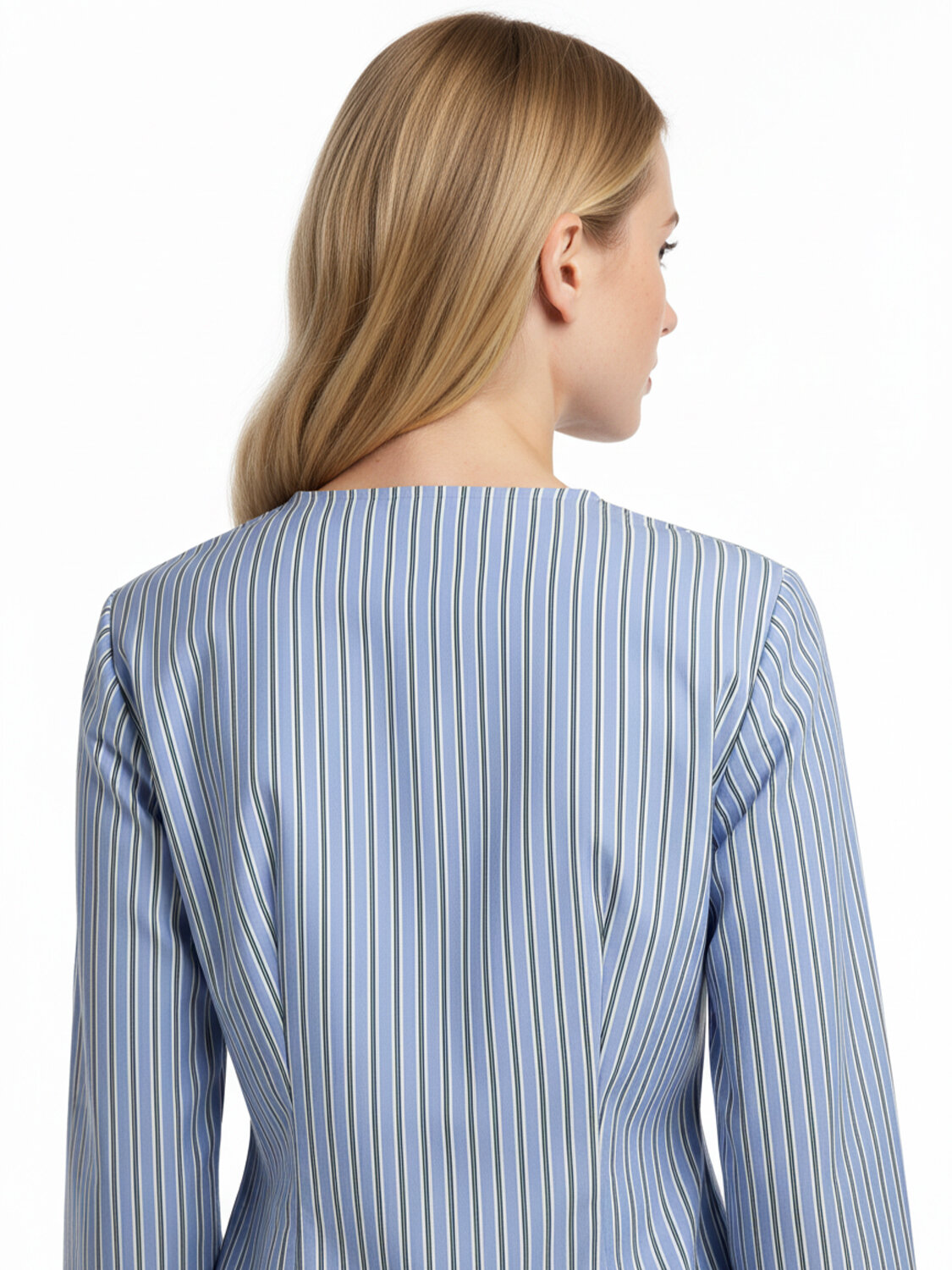 Mavi Pamuk Dokulu Regular Fit Elbise - 4