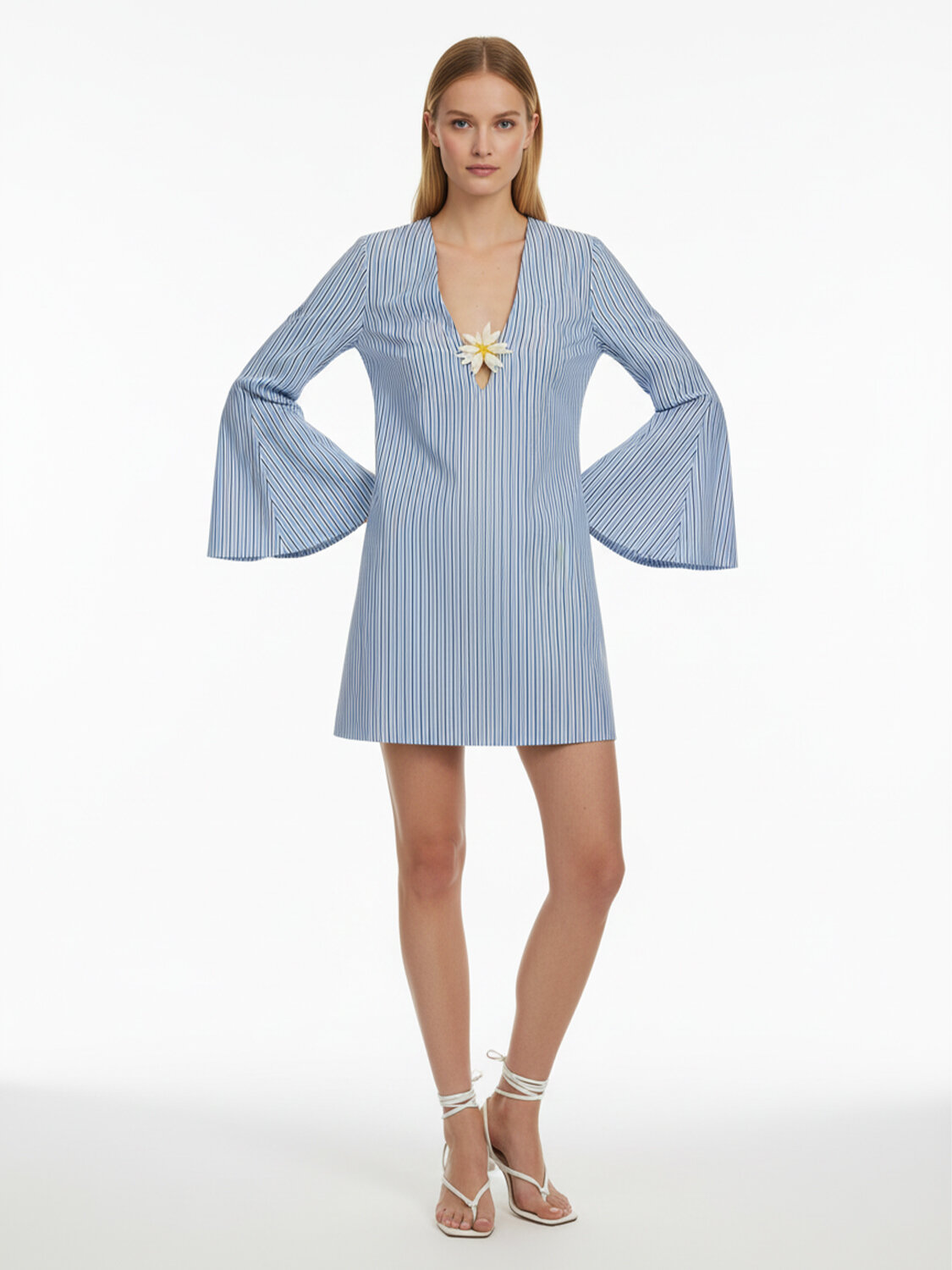 Mavi Pamuk Dokulu Regular Fit Elbise