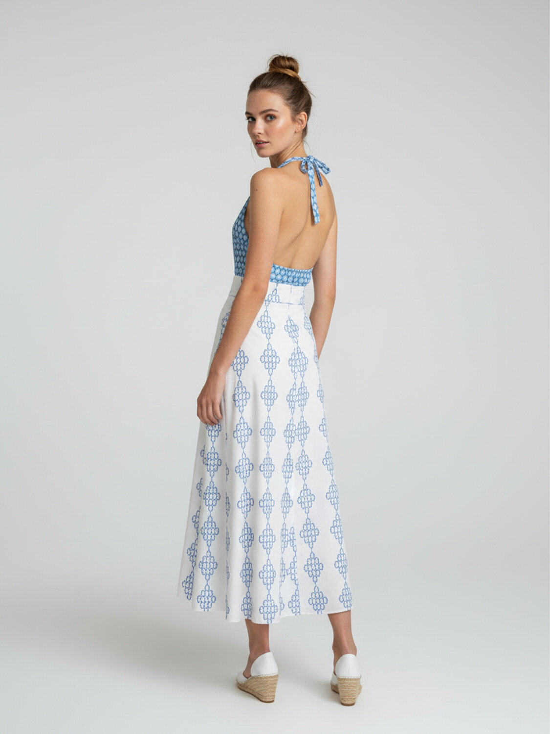 Mavi Pamuk Dokulu Regular Fit Elbise - 3