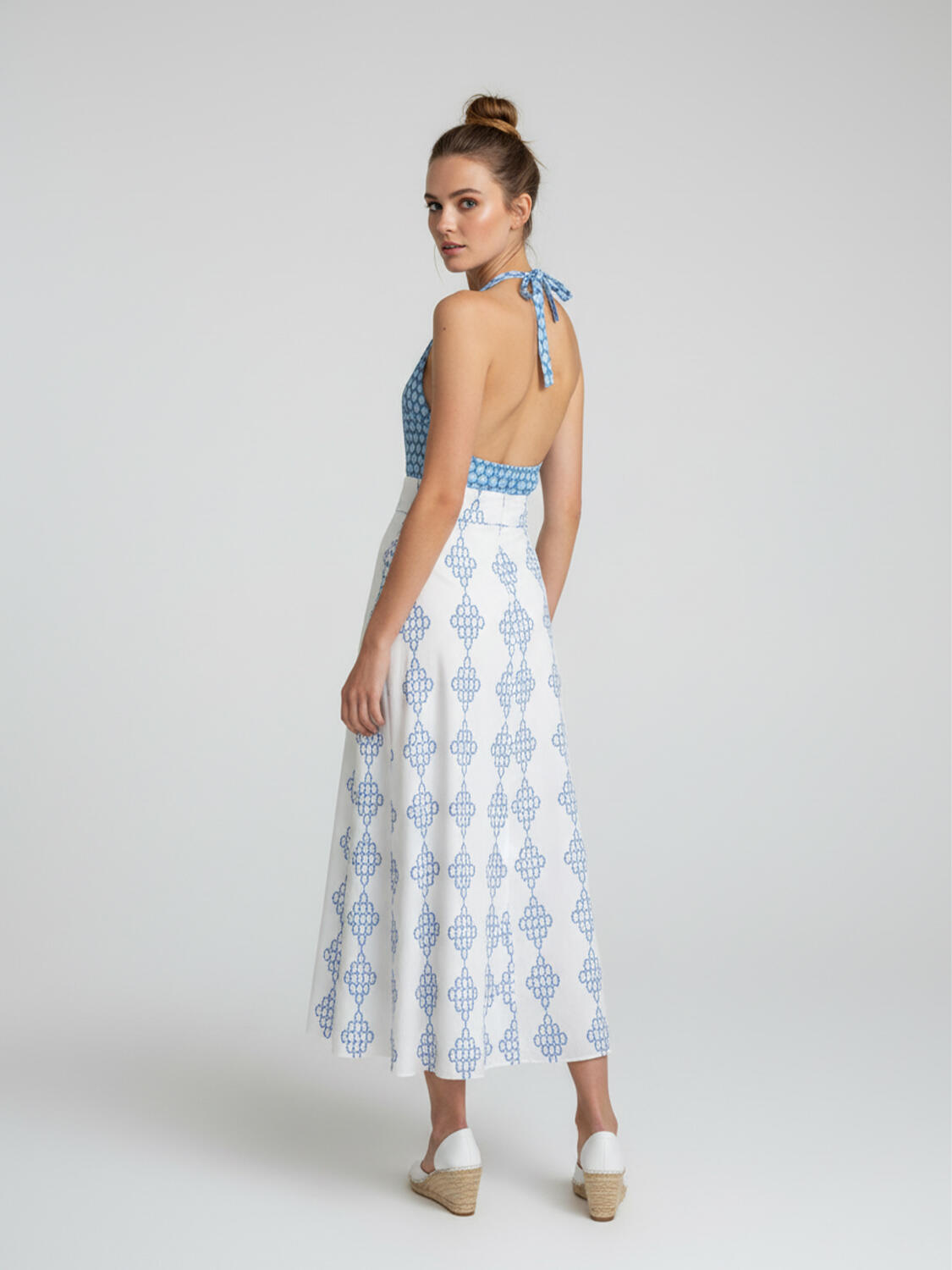 Mavi Pamuk Dokulu Regular Fit Elbise - 3