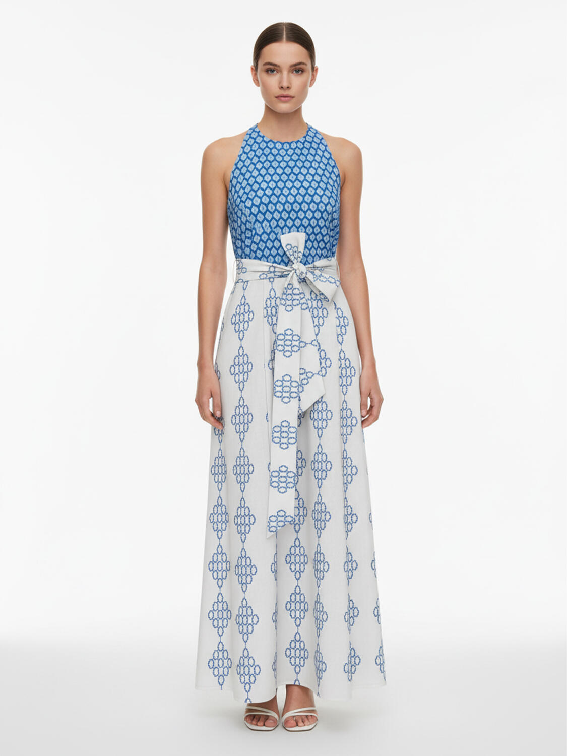 Mavi Pamuk Dokulu Regular Fit Elbise - 1