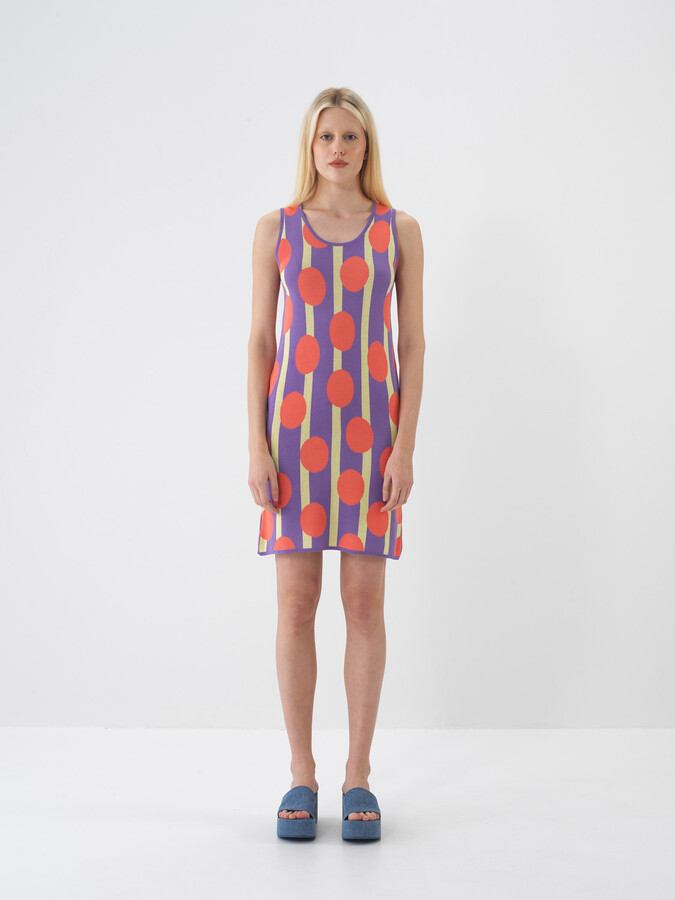 Nar Çiçeği Doğal Dökümlü Oversize Elbise