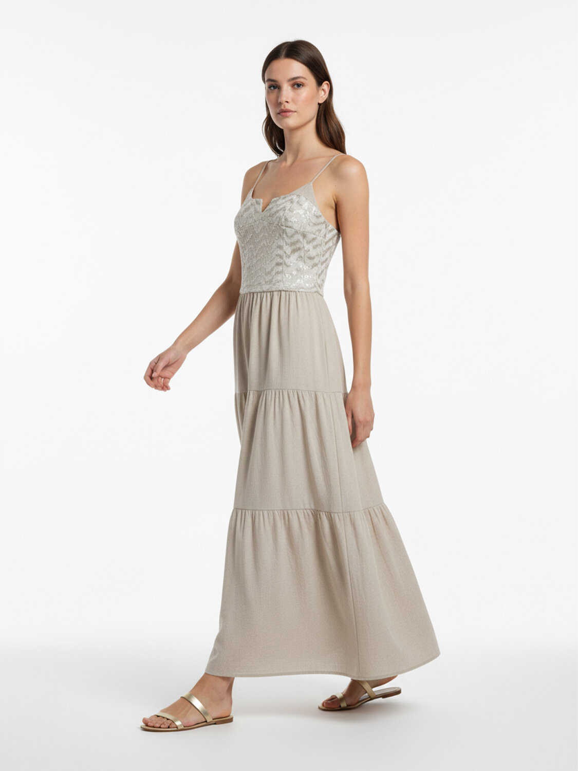 Naturel Keten Karışımlı Regular Fit Elbise (1)