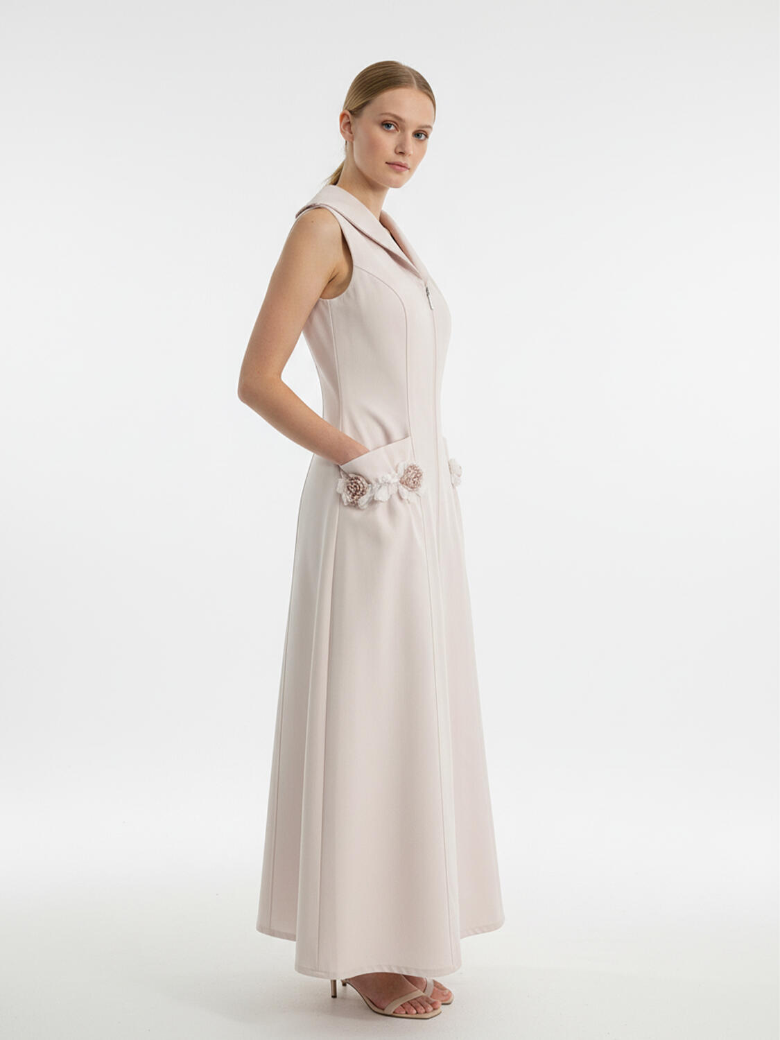 Pembe Pamuk Dokulu Regular Fit Elbise - 3