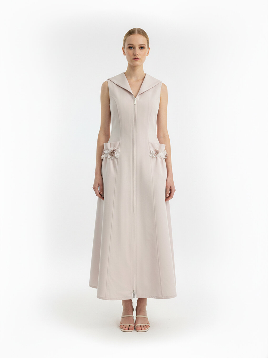 Pembe Pamuk Dokulu Regular Fit Elbise (1)