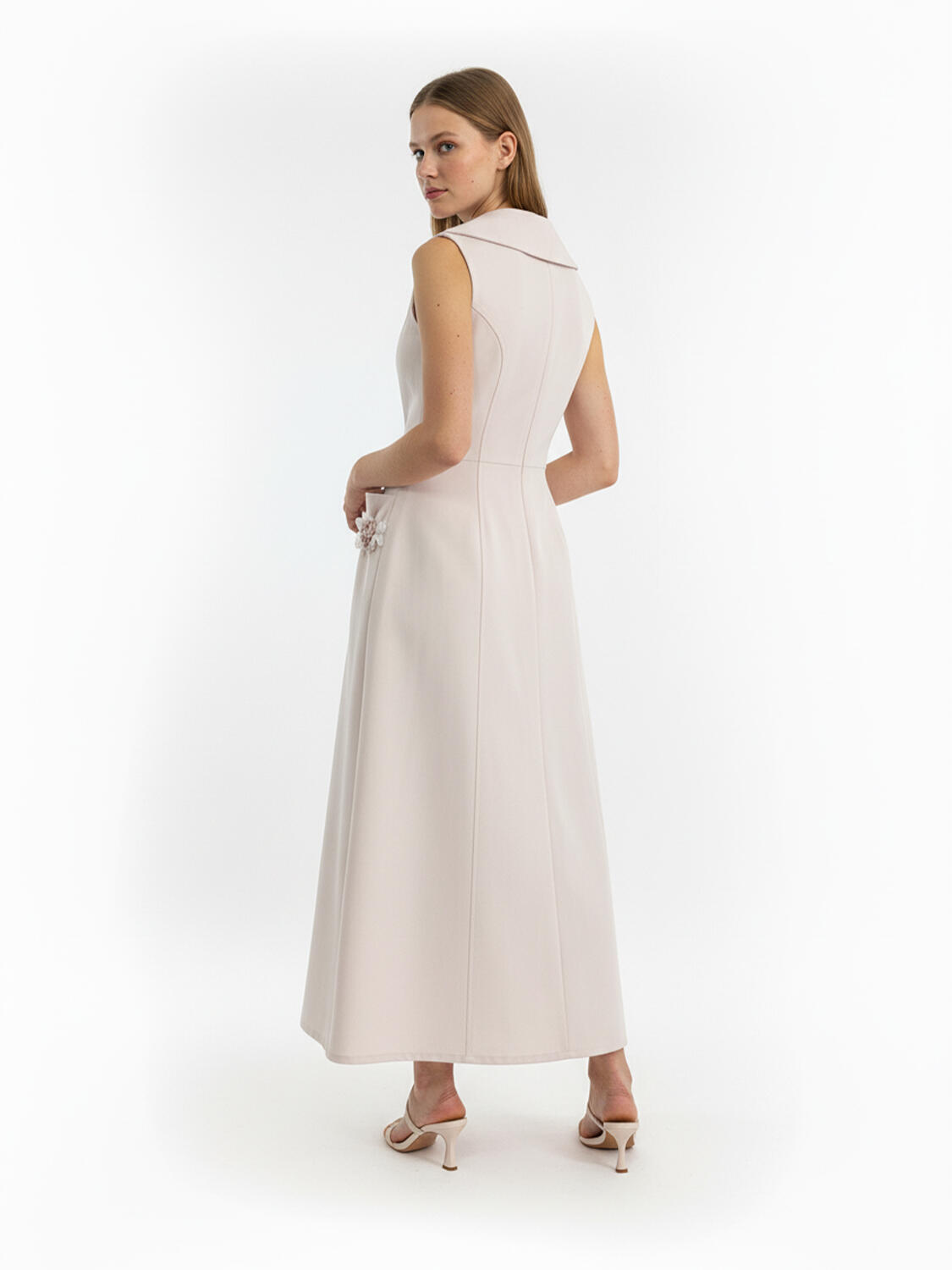 Pembe Pamuk Dokulu Regular Fit Elbise - 4