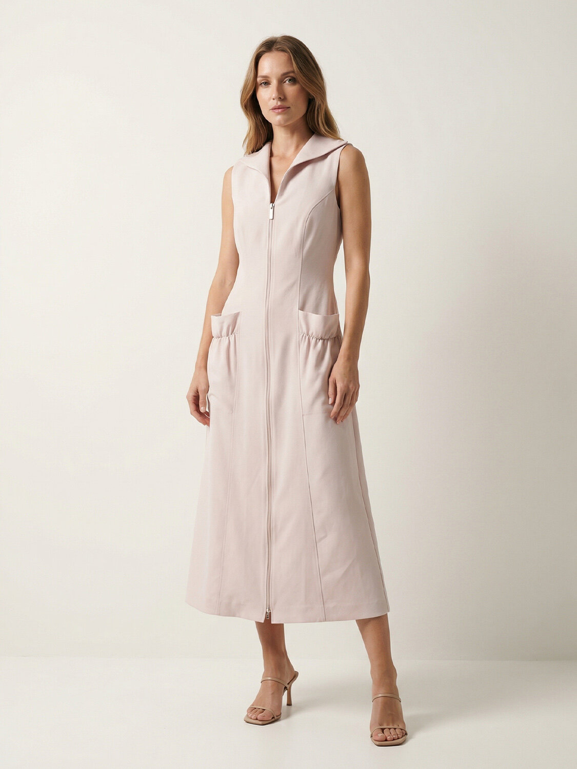 Pembe Pamuk Dokulu Regular Fit Elbise