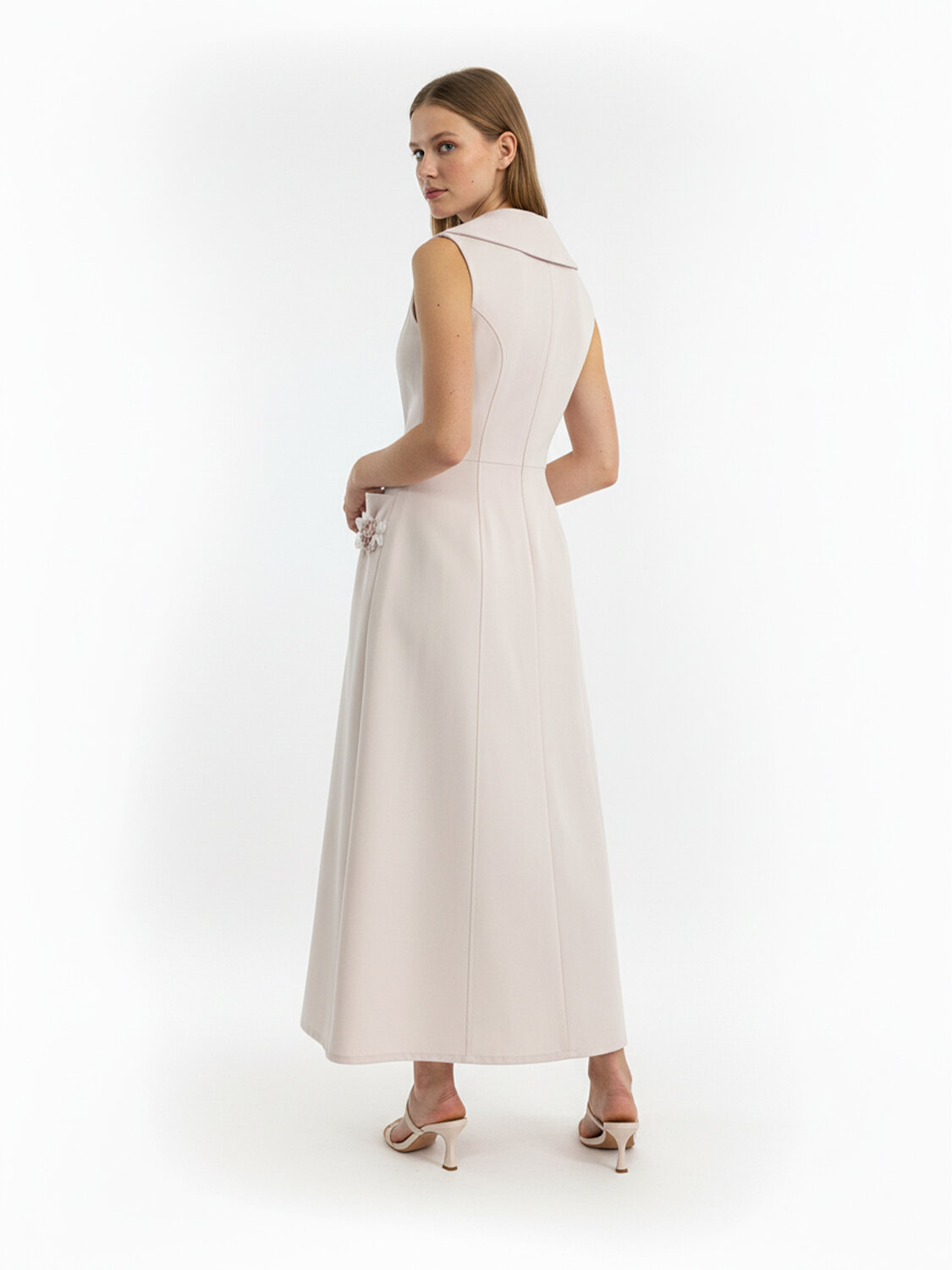 Pembe Pamuk Dokulu Regular Fit Elbise (1)