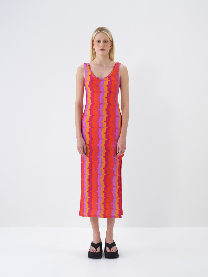 Pembe Doğal Dökümlü Regular Fit Elbise