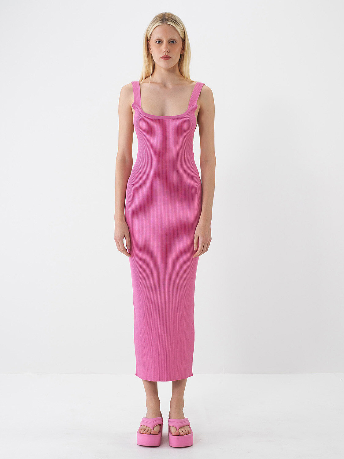 Pembe Doğal Dökümlü Regular Fit Elbise