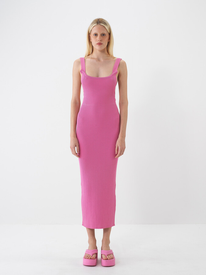 Pembe Doğal Dökümlü Regular Fit Elbise