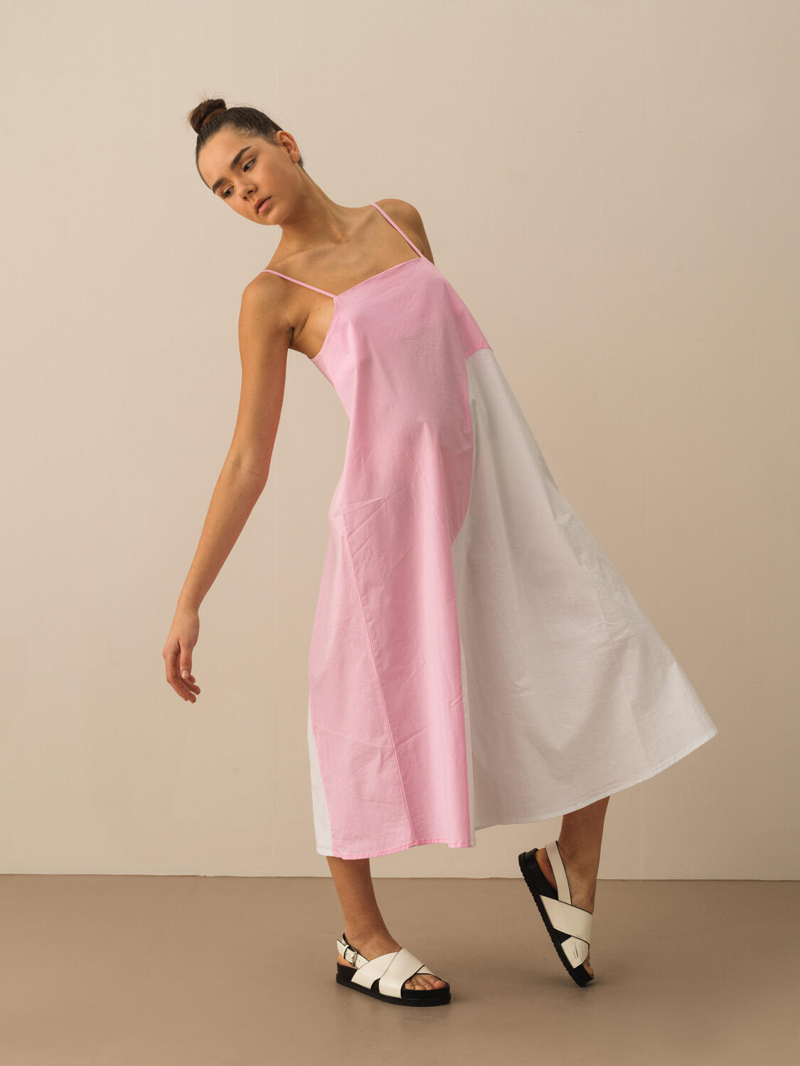 Pembe Pamuk Dokulu Regular Fit Elbise