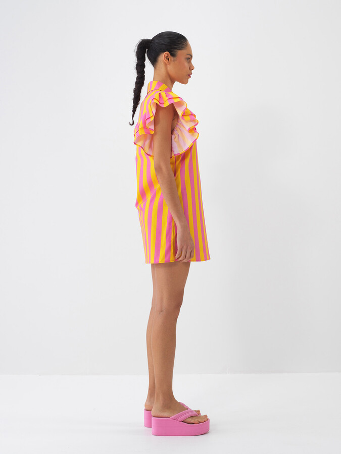 Pembe Pamuk Dokulu Regular Fit Elbise - 2