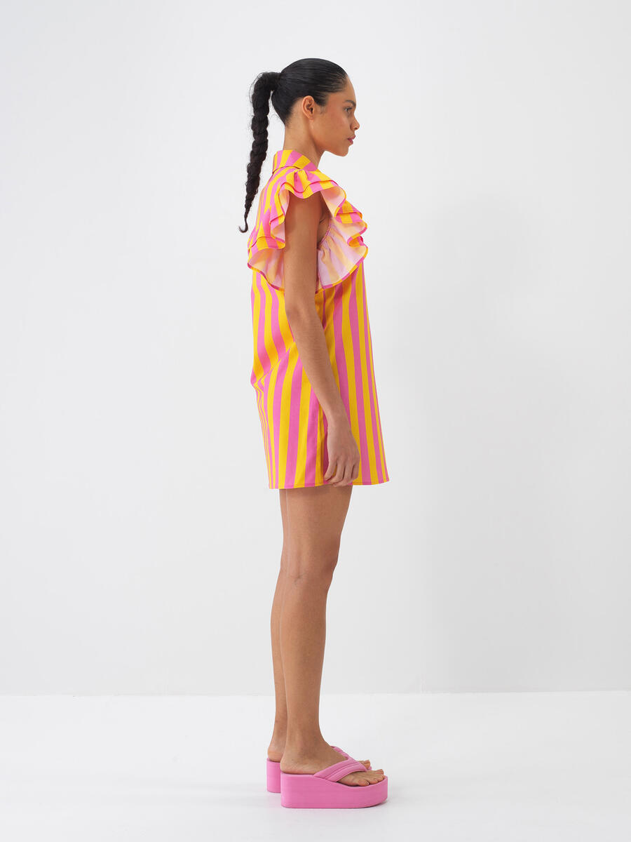 Pembe Pamuk Dokulu Regular Fit Elbise - 2