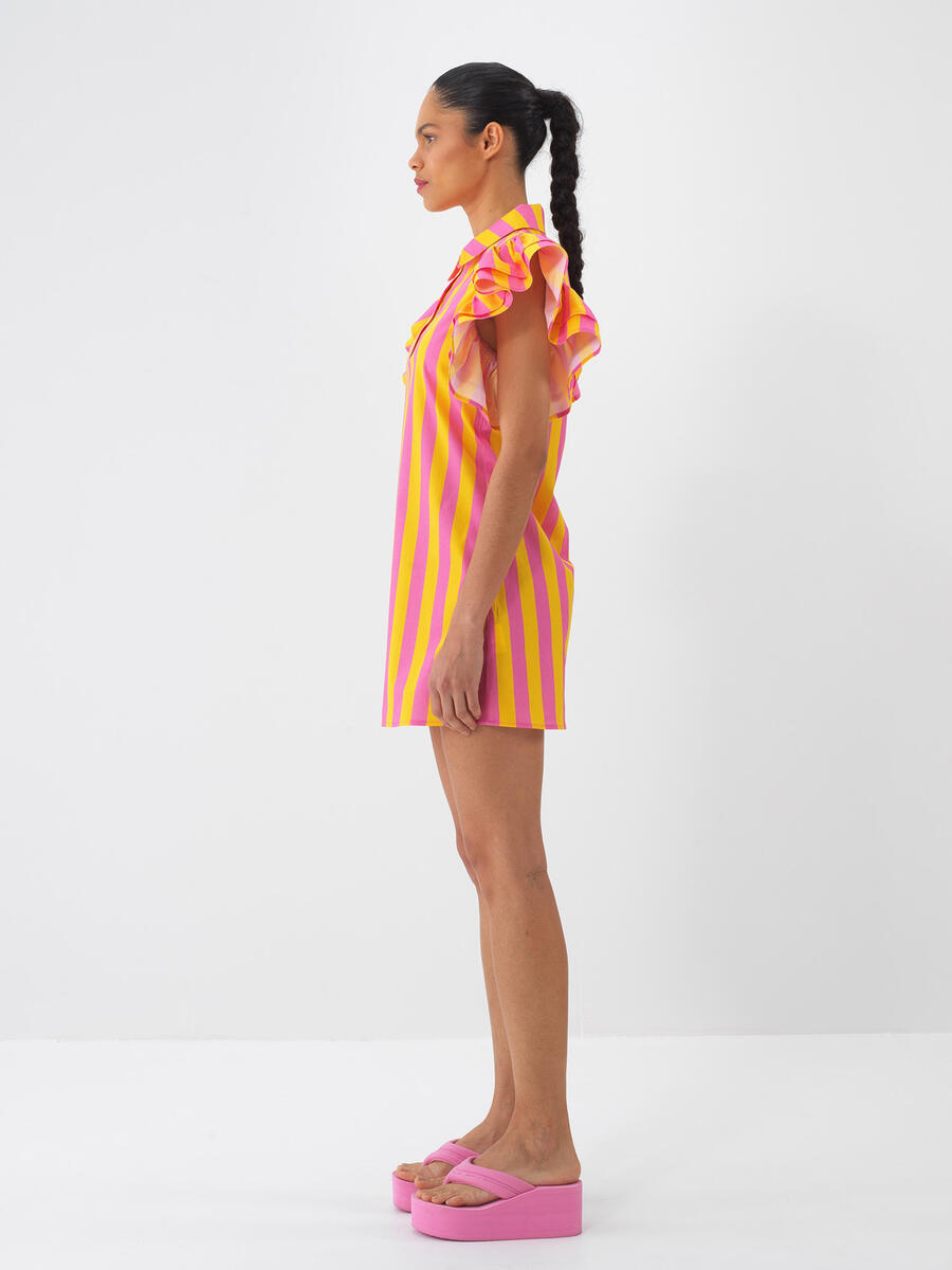 Pembe Pamuk Dokulu Regular Fit Elbise - 3