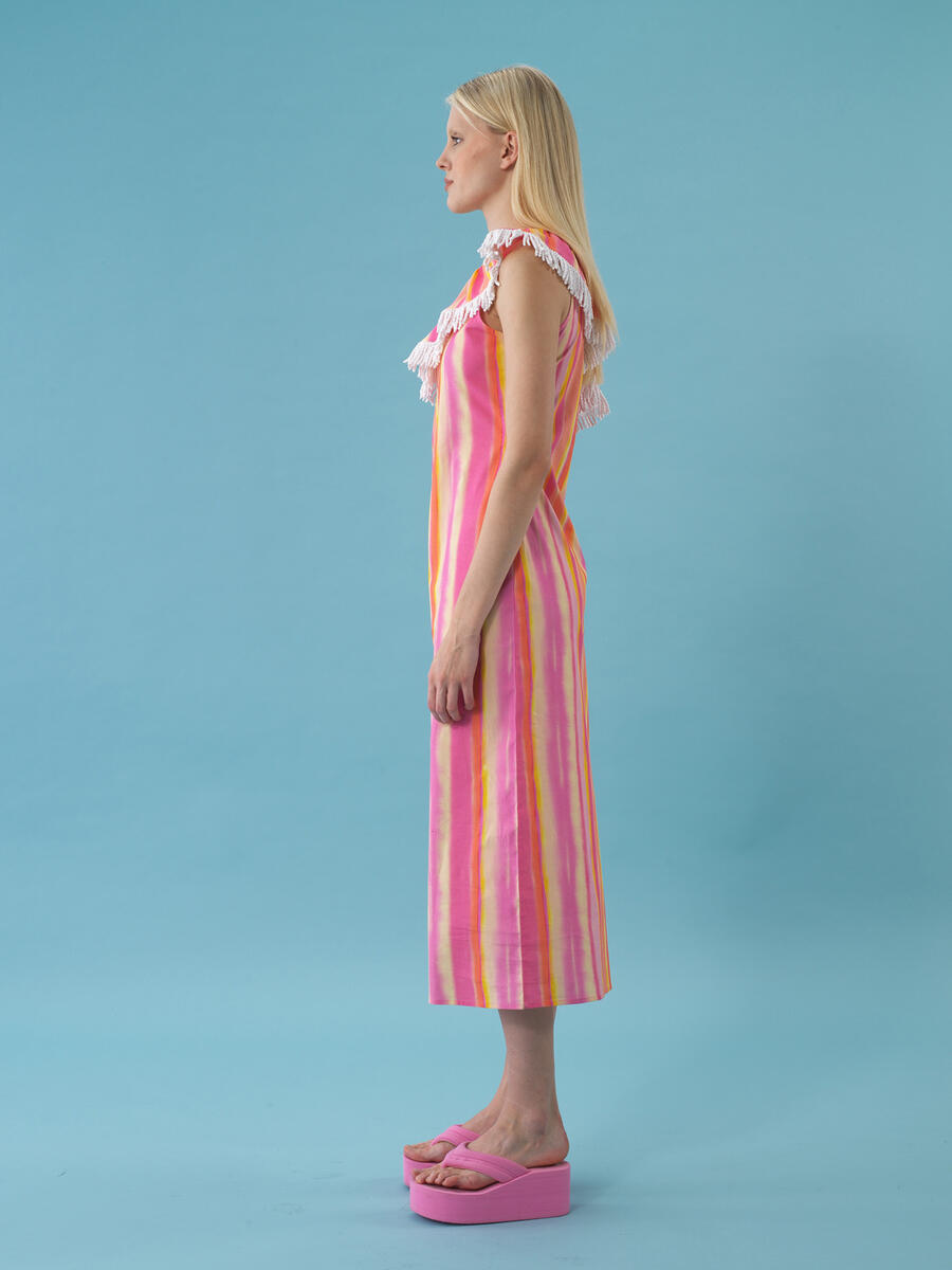 Pembe Pamuk Dokulu Regular Fit Elbise - 3