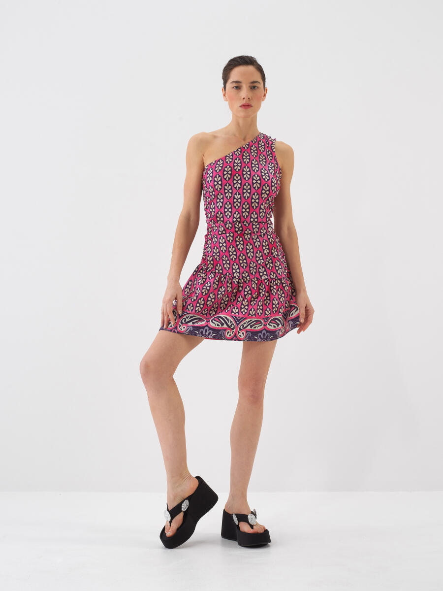 Pembe Pamuk Dokulu Regular Fit Elbise - 1