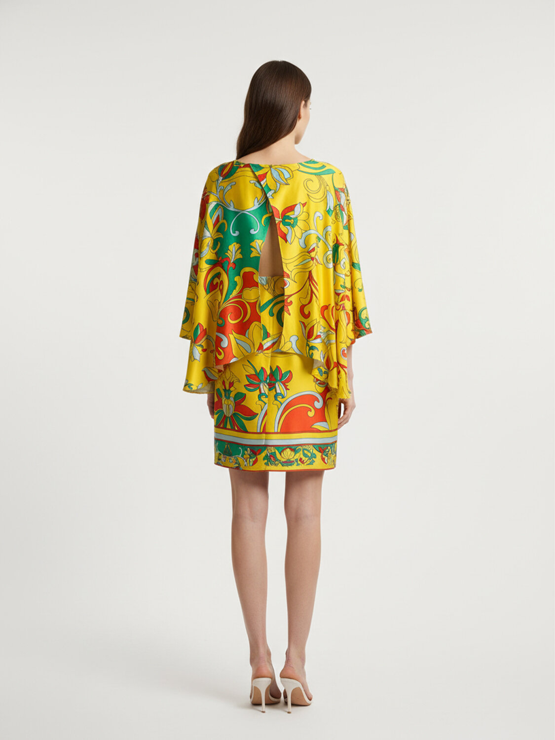 Sarı Doğal Dökümlü Oversize Elbise - 3