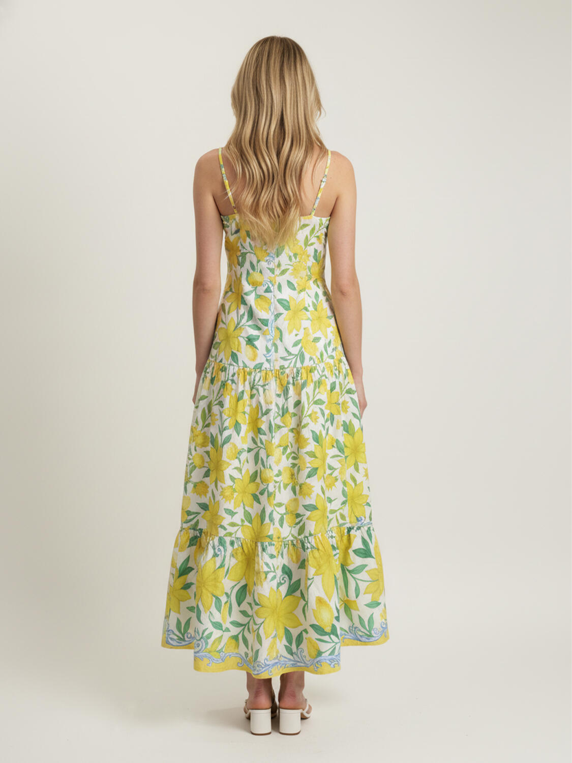 Sarı Pamuk Dokulu Regular Fit Elbise - 4