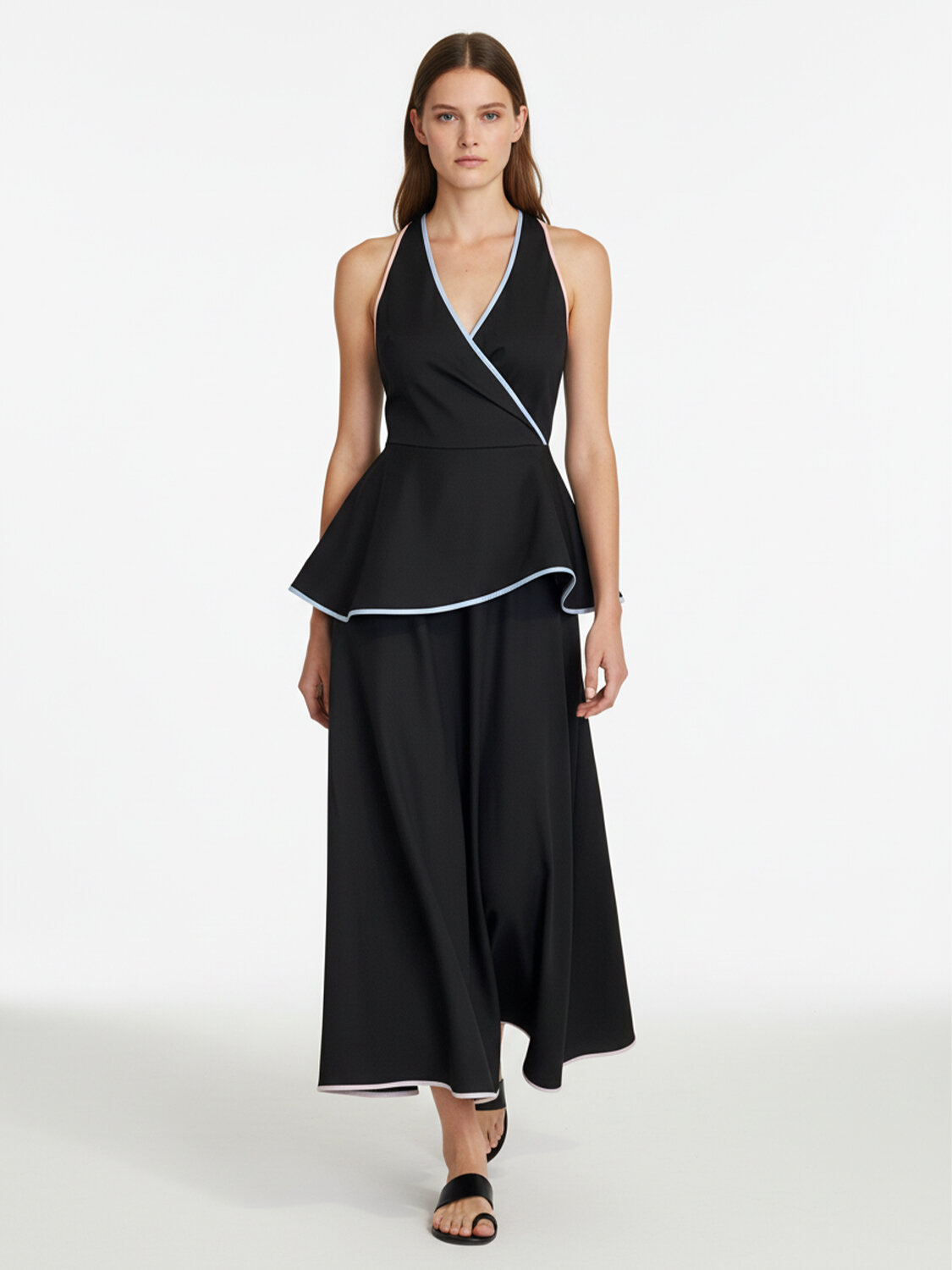 Siyah Doğal Akışlı Regular Fit Elbise