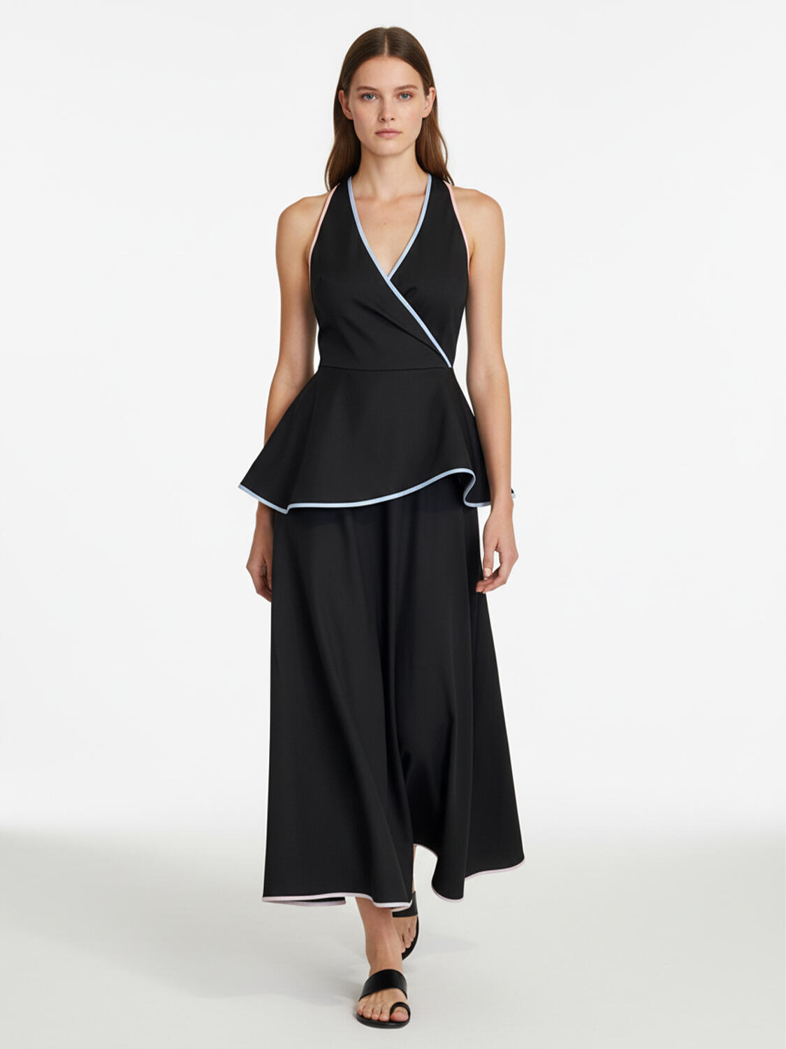 Siyah Doğal Akışlı Regular Fit Elbise - 1