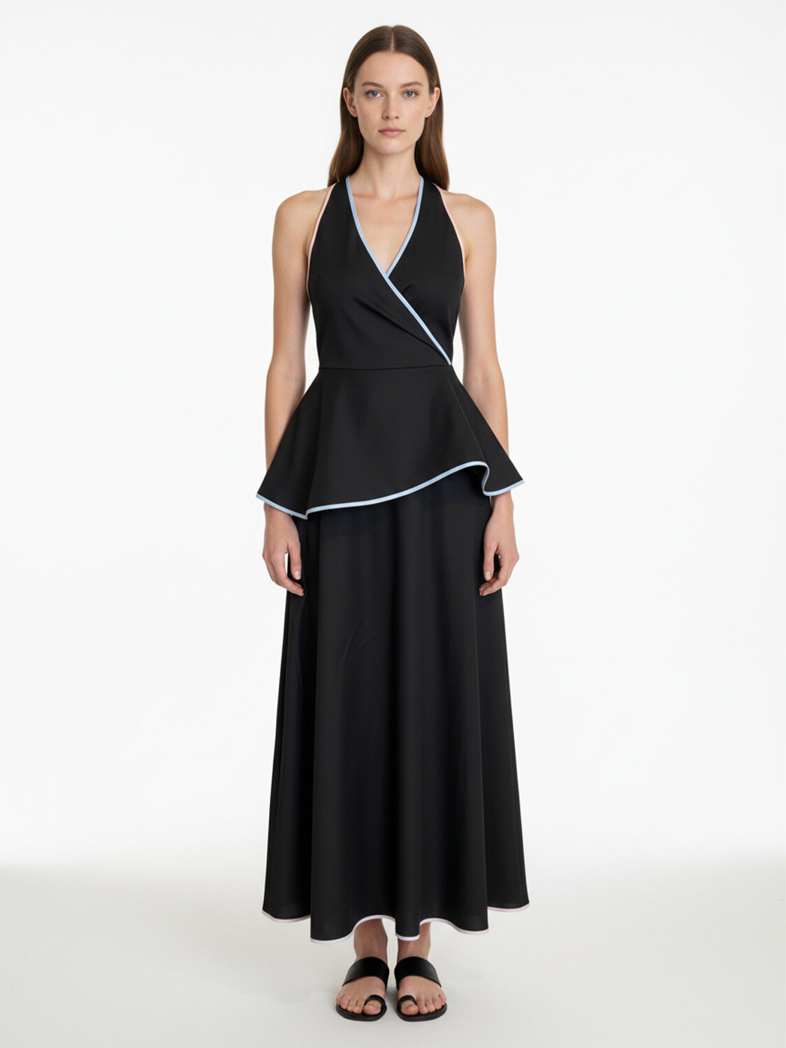 Siyah Doğal Akışlı Regular Fit Elbise - 3