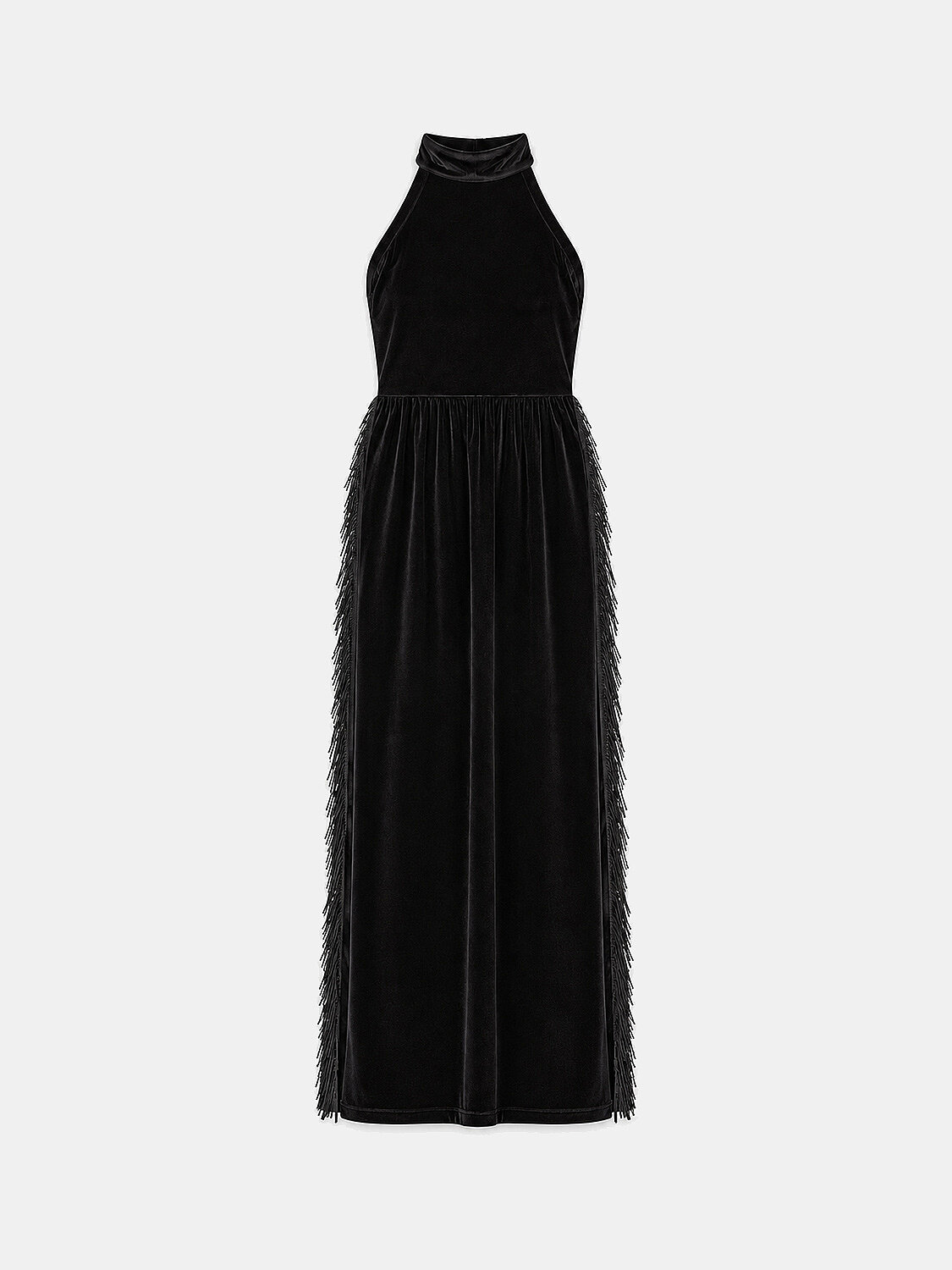 Siyah Oversize Kadife Elbise