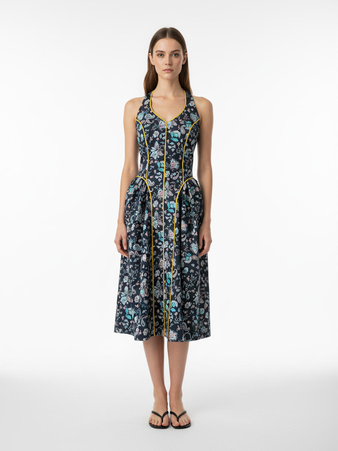 Siyah Pamuk Dokulu Regular Fit Elbise - 1