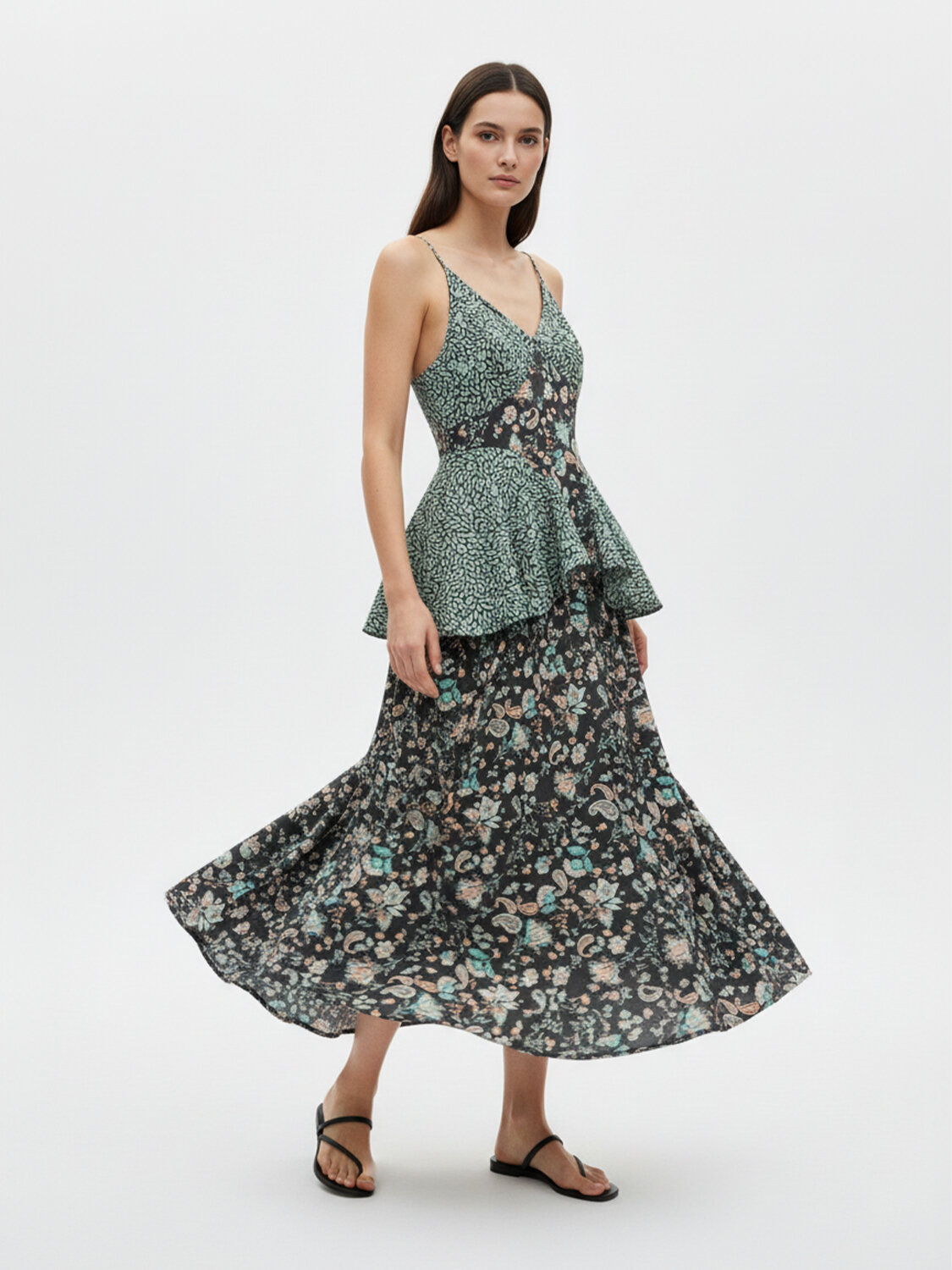 Siyah Pamuk Dokulu Regular Fit Elbise (1)