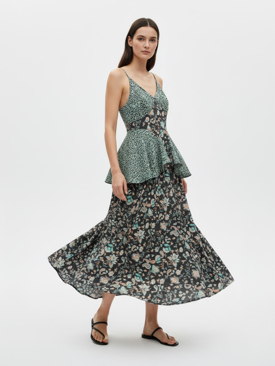 Siyah Pamuk Dokulu Regular Fit Elbise - 2