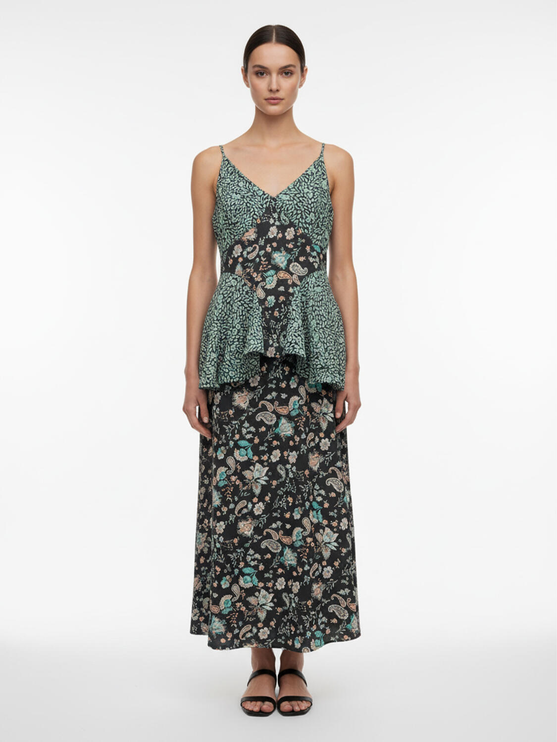 Siyah Pamuk Dokulu Regular Fit Elbise - 1