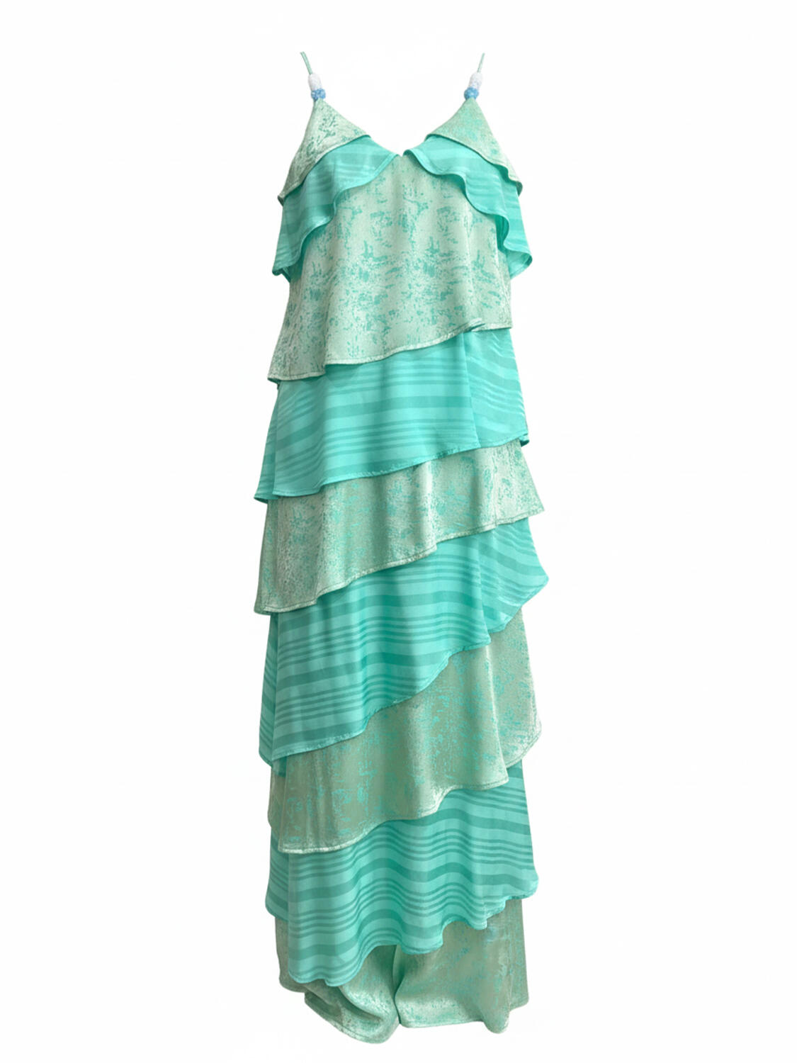 Yeşil Doğal Dökümlü Regular Fit Elbise - 5