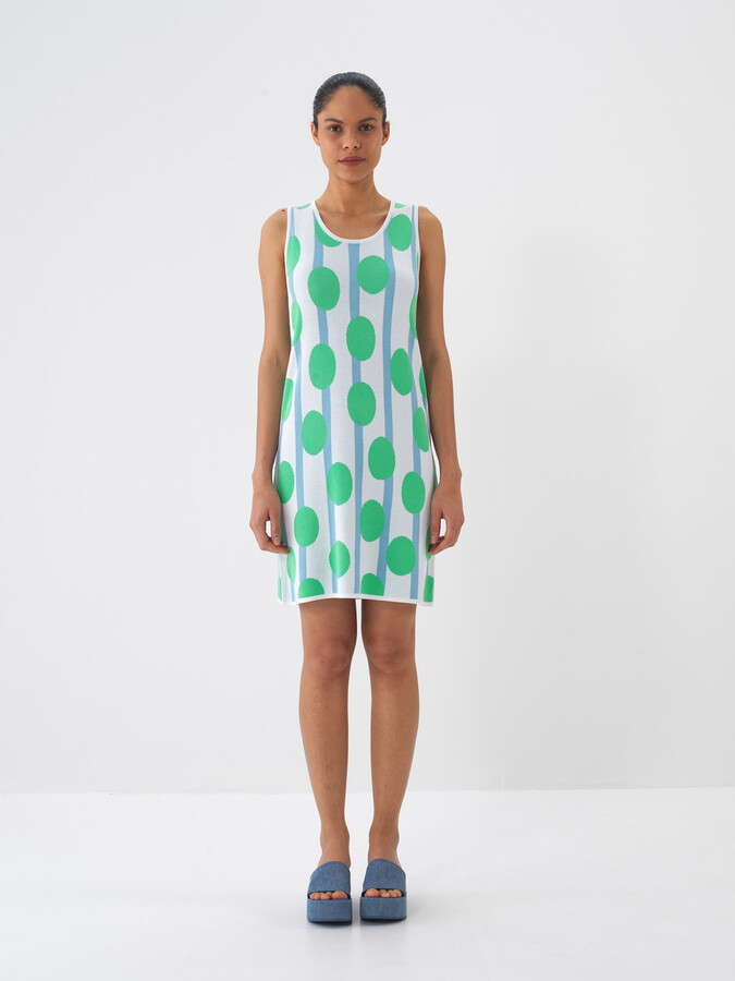 Yeşil Doğal Dökümlü Oversize Elbise