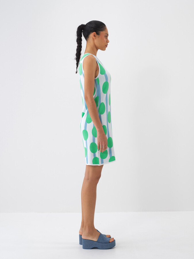 Yeşil Doğal Dökümlü Oversize Elbise (1)