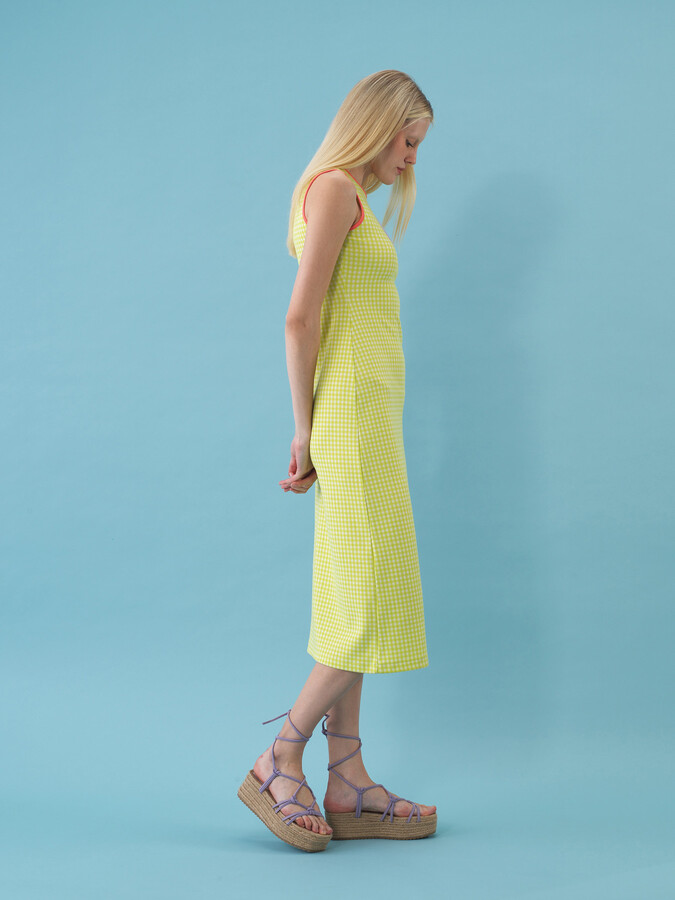 Yeşil Doğal Dökümlü Regular Fit Elbise (1)