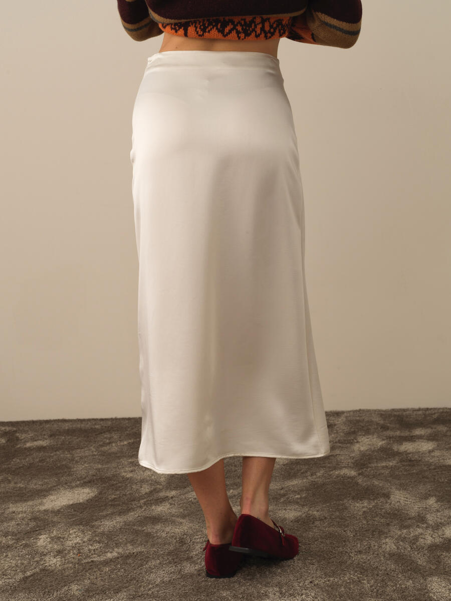 Ekru Formunu Koruyan Regular Fit Etek - 2