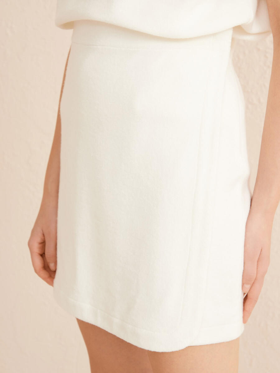 Ekru Regular Fit Pamuklu Havlu Etek - 4