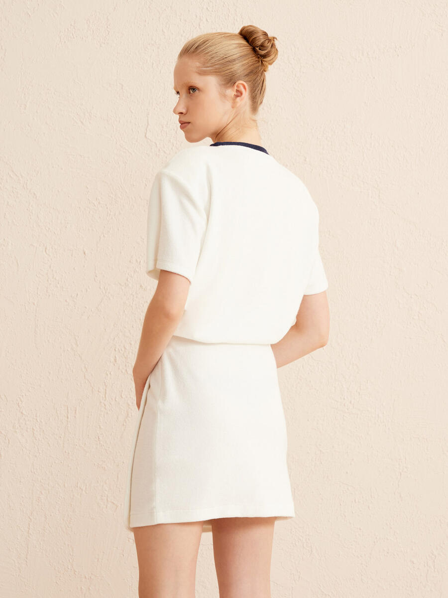 Ekru Regular Fit Pamuklu Havlu Etek - 5