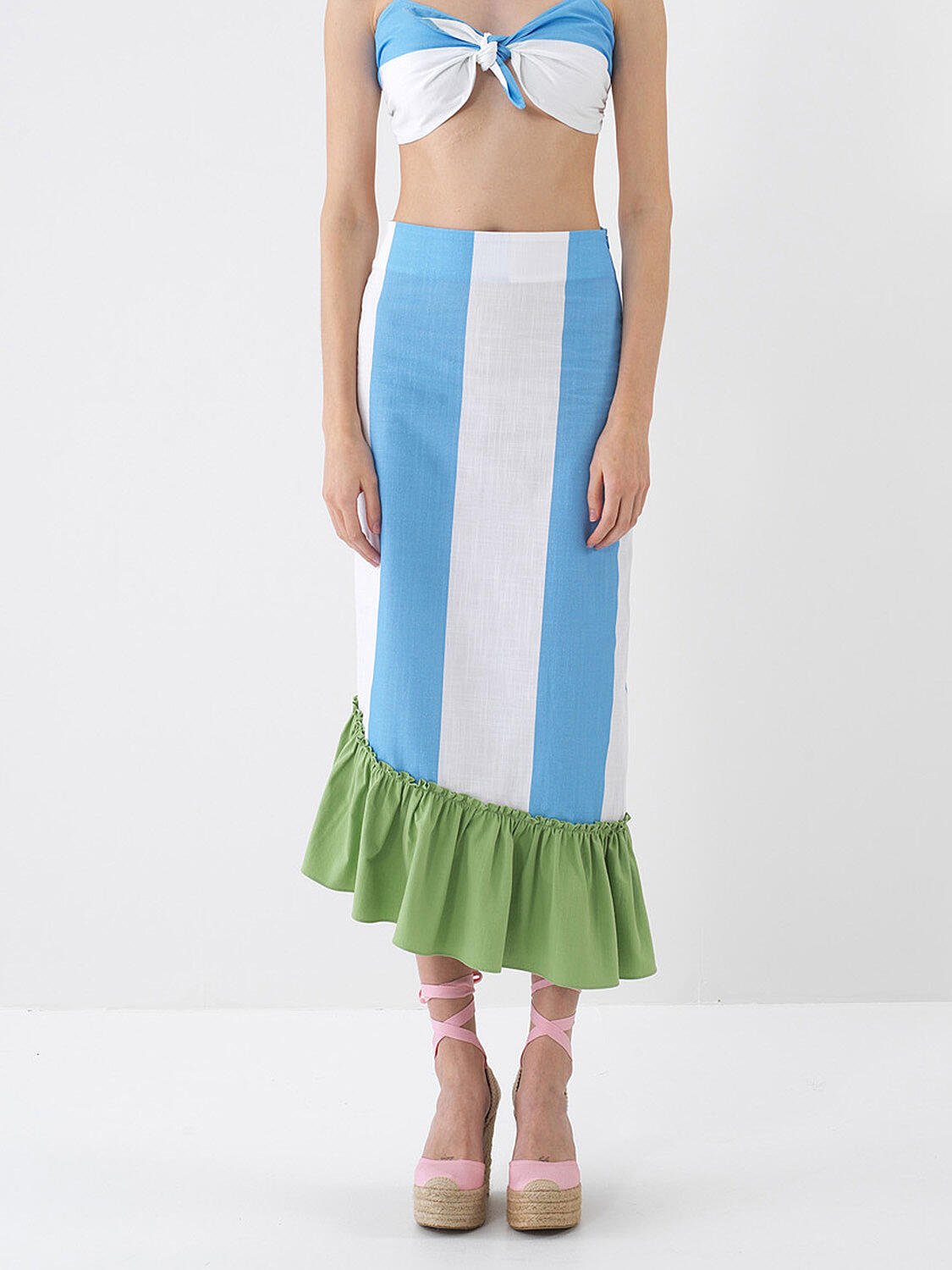 Mavi Pamuk Dokulu Regular Fit Etek - 2