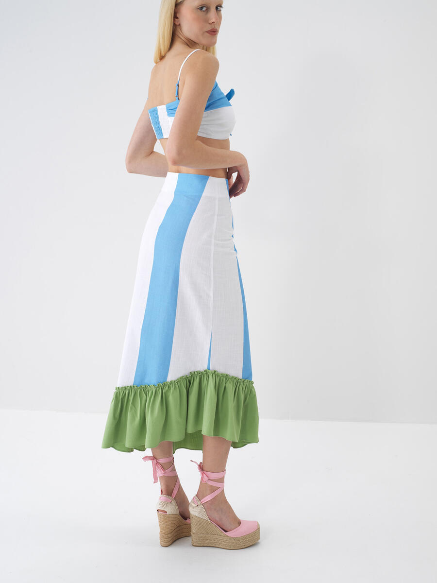 Mavi Pamuk Dokulu Regular Fit Etek - 4