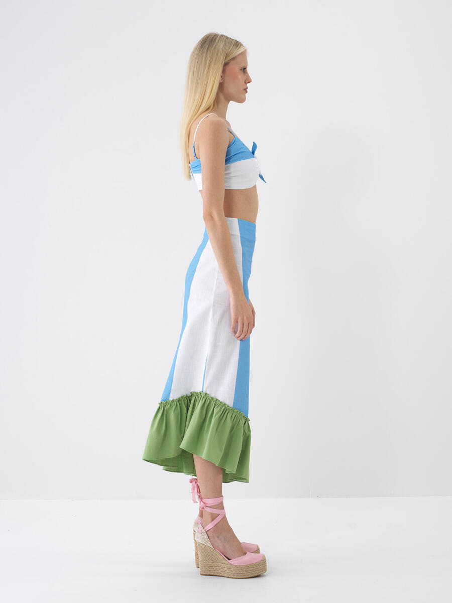 Mavi Pamuk Dokulu Regular Fit Etek - 5