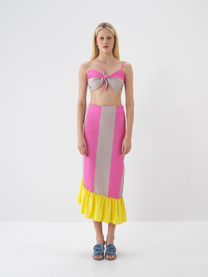 Pembe Pamuk Dokulu Regular Fit Etek (1)