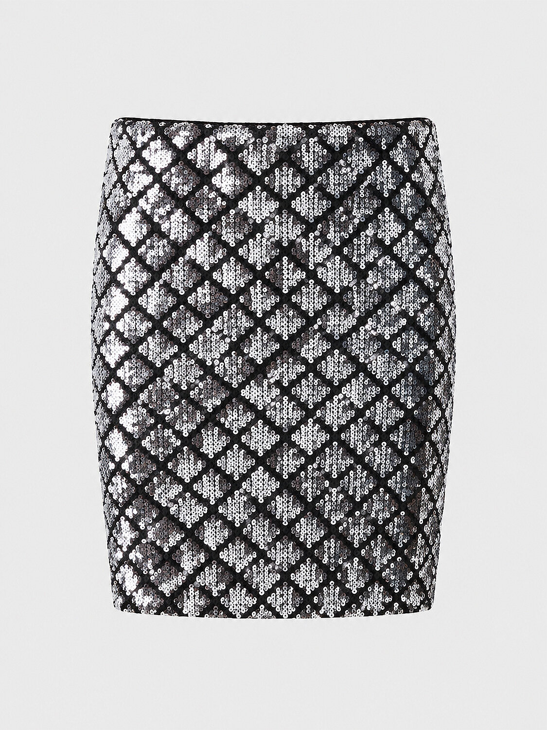 Siyah Lüks Dokulu Pullu Kadife Regular Fit Etek - 5