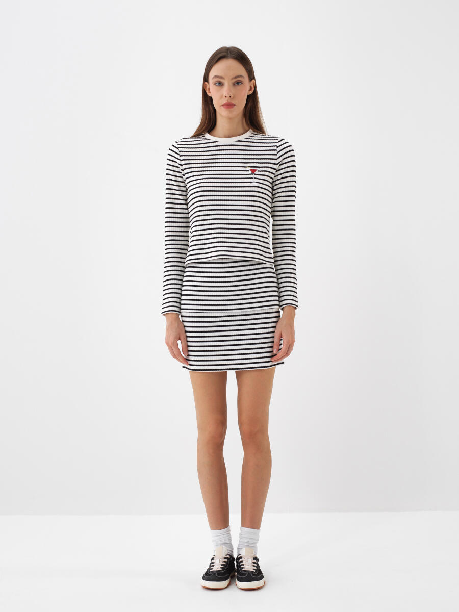 Siyah Pamuk Dokulu Slim Fit Etek - 2