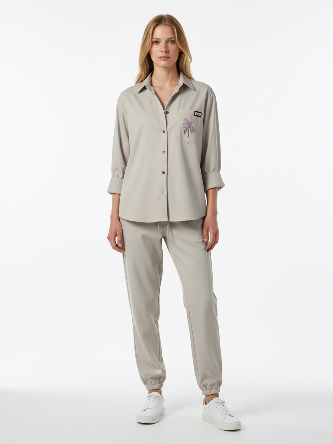 Bej Formunu Koruyan Oversize Gömlek - 3