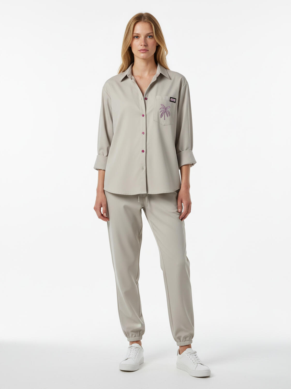 Bej Formunu Koruyan Oversize Gömlek - 3